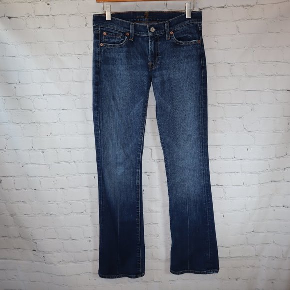 7 For All Mankind Dark Wash Bootcut Jeans Women's Size 27 - Picture 1 of 11